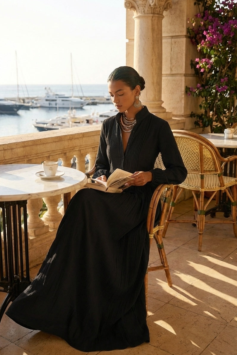 VIVIENNE™ ROBE MAXI ÉLÉGANTE EN NOIR