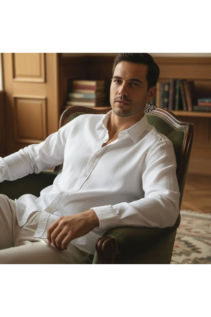 Chemise en Lin Homme Manche Longue