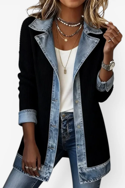 Veste Emilia™ – Denim Mixte Signature Noir — Maison Dorée