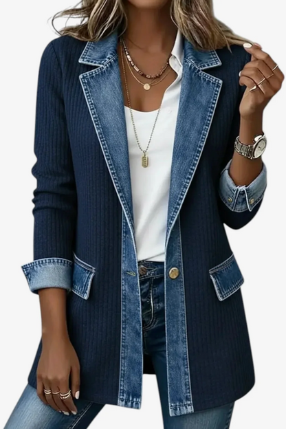 Veste Emilia™ – Denim Mixte Signature Marine — Maison Dorée