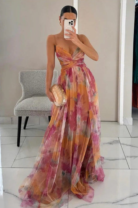 Giselle - Ravissante robe longue à imprimé floral