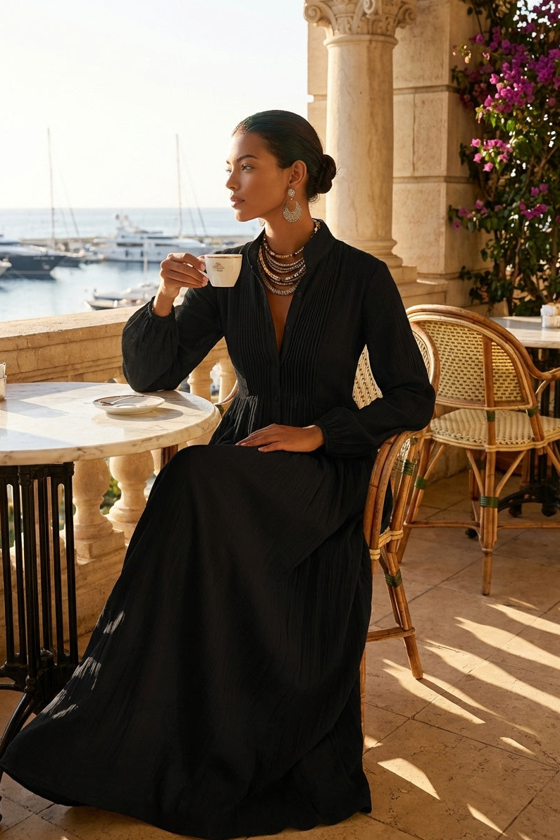 VIVIENNE™ ROBE MAXI ÉLÉGANTE EN NOIR