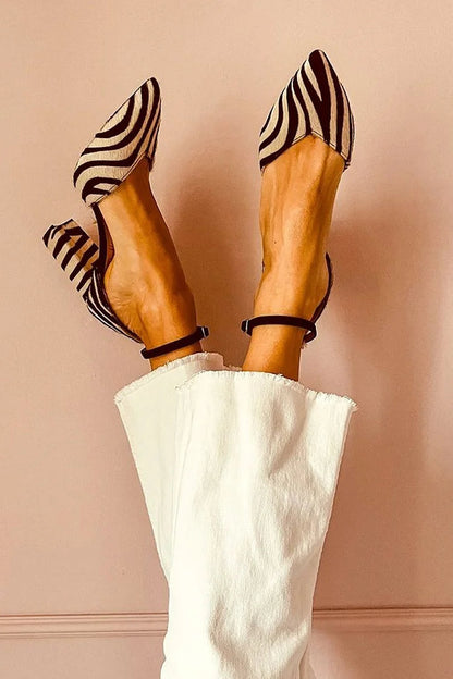 KEREN™ ESCARPINS IMPRIMÉ ZÈBRE — Maison Dorée