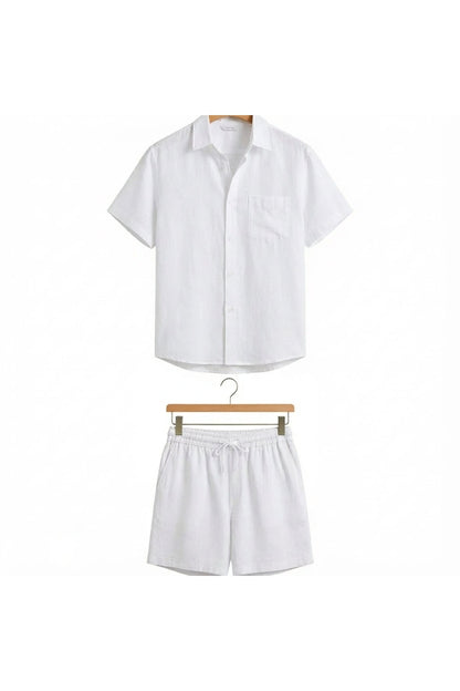 Ensemble Chemise Short en Lin Homme