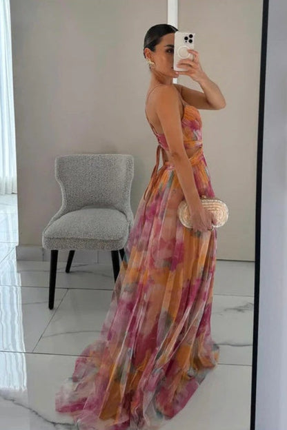 Giselle - Ravissante robe longue à imprimé floral