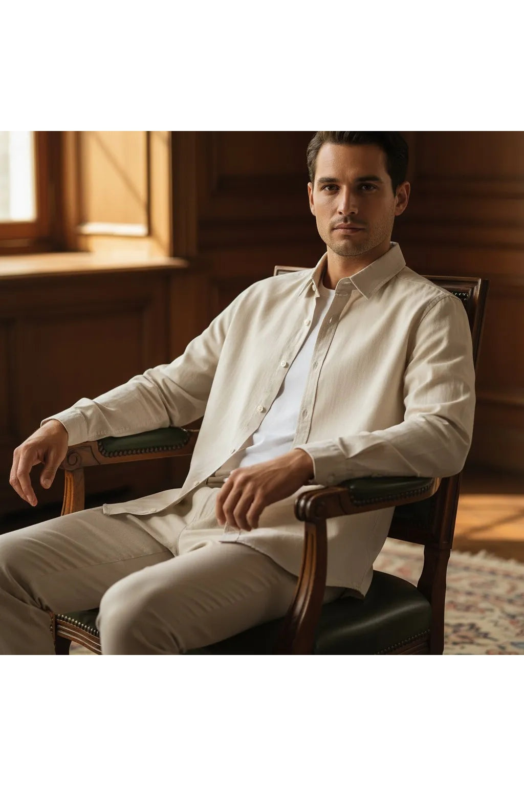 Chemise en Lin Homme Manche Longue