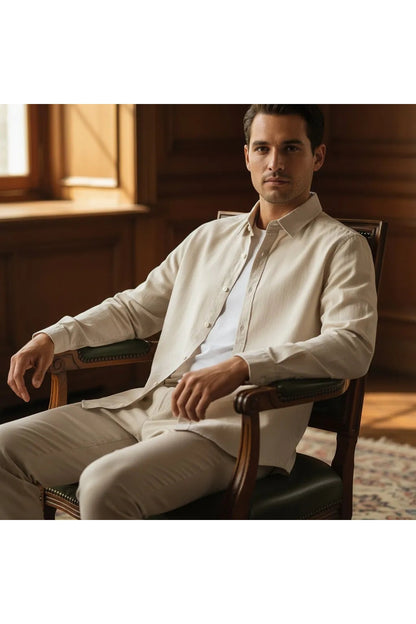 Chemise en Lin Homme Manche Longue