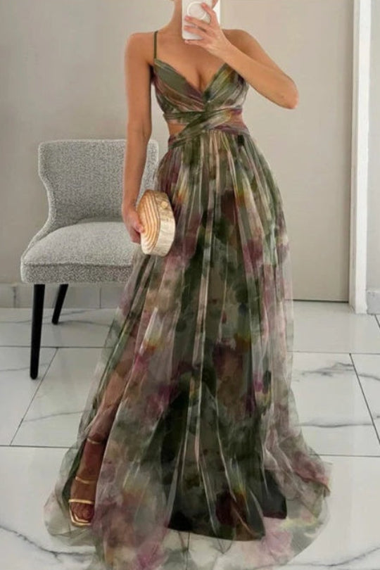 Giselle - Ravissante robe longue à imprimé floral