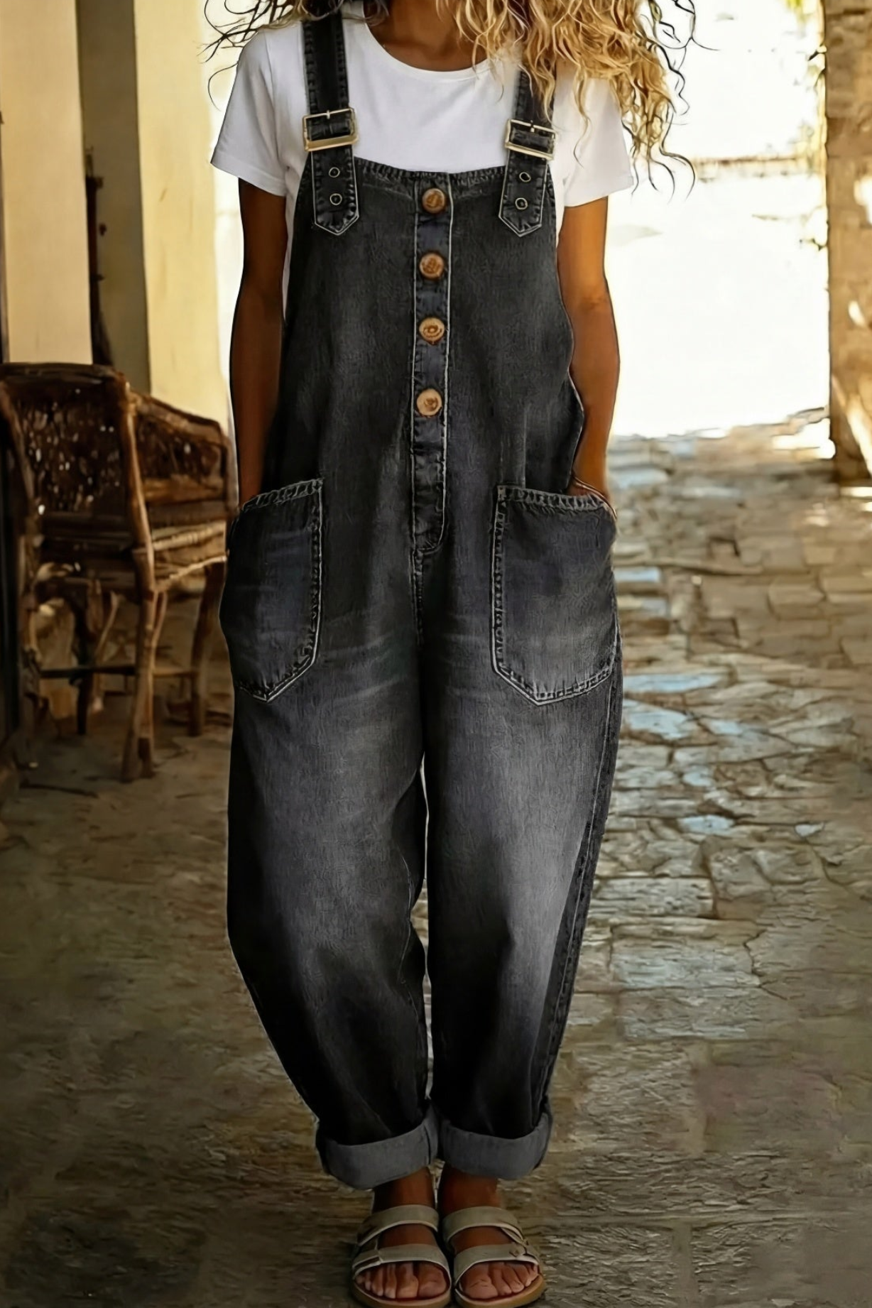 LUCIE™ SALOPETTE EN DENIM BOHÈME