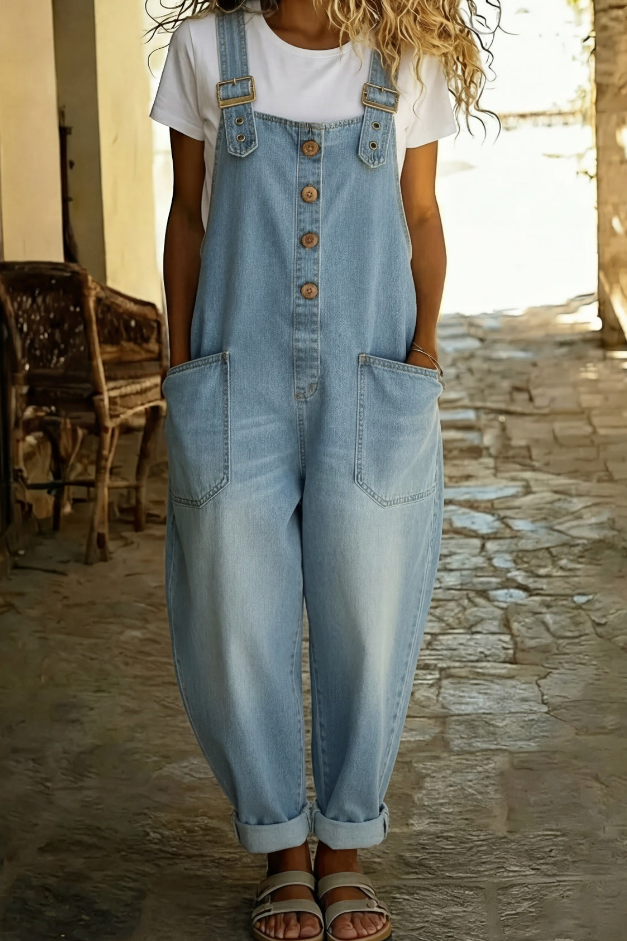 LUCIE™ SALOPETTE EN DENIM BOHÈME