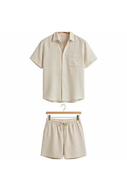 Ensemble Chemise Short en Lin Homme
