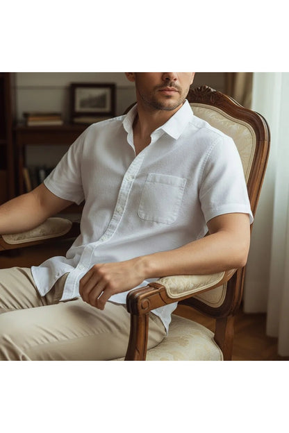 Chemise en Lin Homme Manche Courte