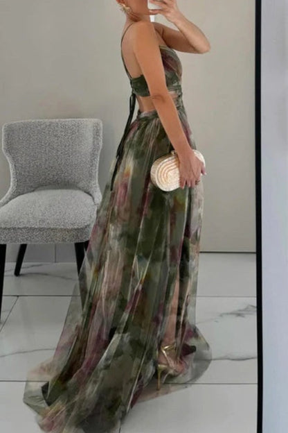 Giselle - Ravissante robe longue à imprimé floral
