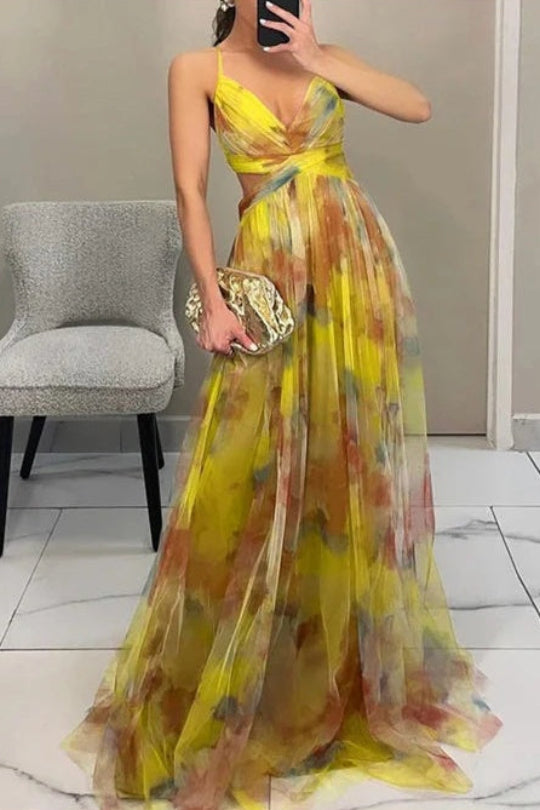 Giselle - Ravissante robe longue à imprimé floral